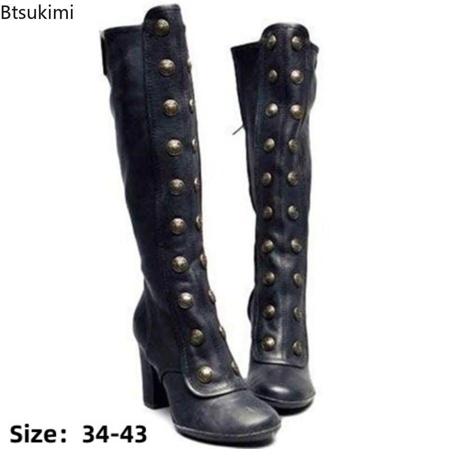 Sepatu Boots Wanita Model Retr - Knee High Boots Women ulasan dan harga