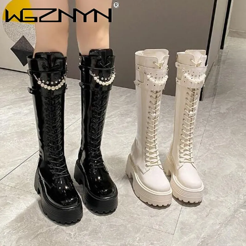 Sepatu bot kulit hangat untuk  - Knee High Boots Women ulasan dan harga
