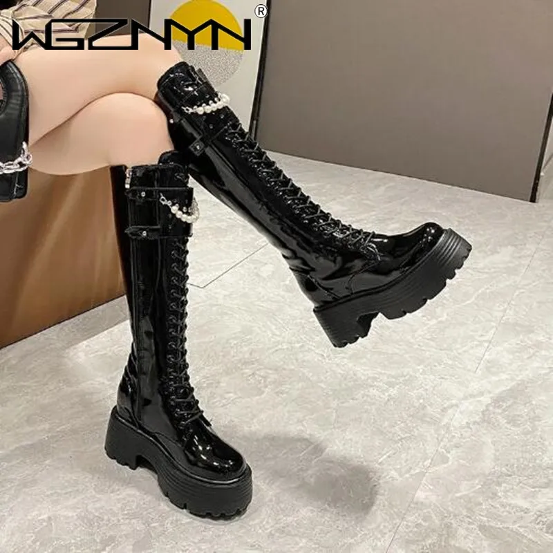 Sepatu bot kulit hangat untuk  - Knee High Boots Women ulasan dan harga